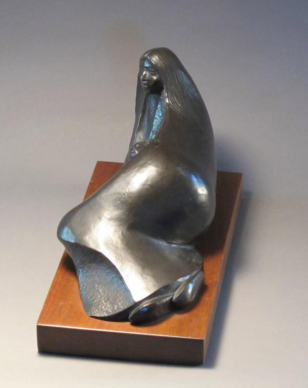 Afternoon Rest, bronze sculpture, reclining Native American woman, limited  1