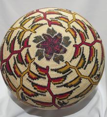 Rainforest Basket Wounaan Tribe red white yellow ginger green Panama