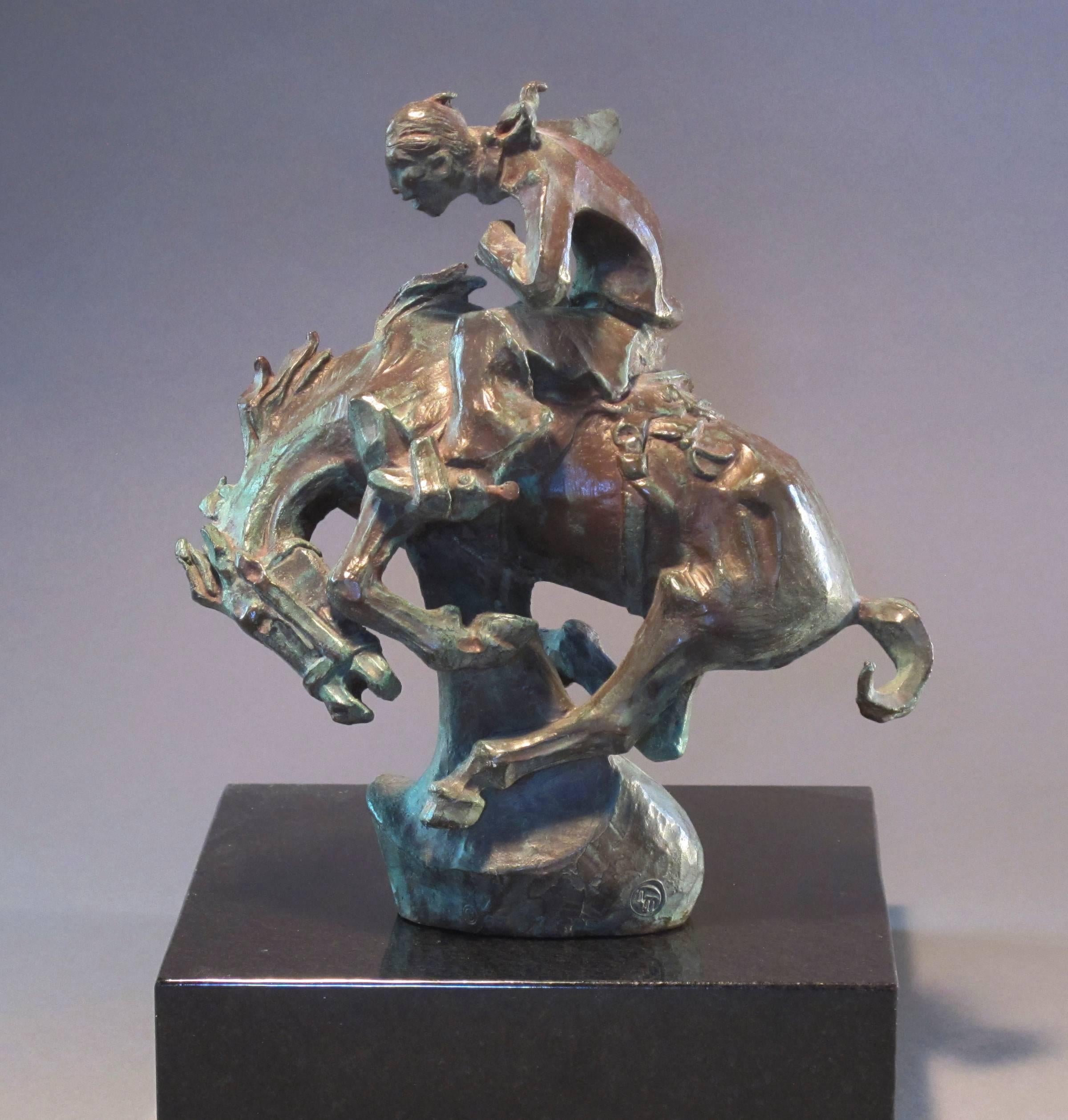 Cowboy Bronco Rider - Sculpture by Allan Houser