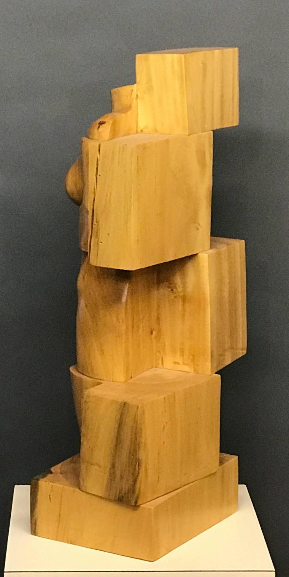 Blocked Torso, wood, female nude - Contemporary Sculpture by Troy Williams