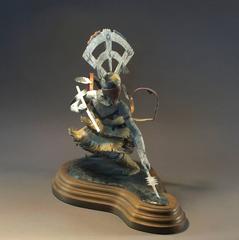 Gahn Dancer, Apache Mountain Spirit Dancer, bronze sculpture colored patina