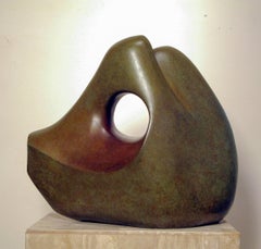 Sculpture en bronze abstrait « Whispers » sculpture d'art amérindien contemporain Apache or