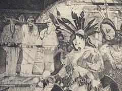 Yei Bi Chei, Radierung, Navajo-Zeremonie, schwarz, weiß