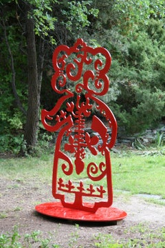 Strength From Within II, aluminum, red, Navajo, sculpture