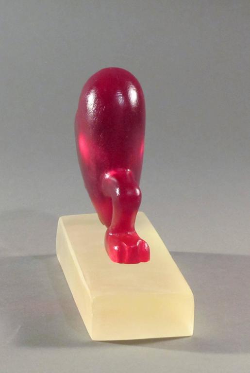 Running Heart, red, resin - Gray Figurative Sculpture by Glenn A. Green