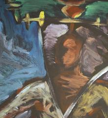 Gahn Portrait # 121, Darren Vigil Gray, pastel on paper, black, red, Apache