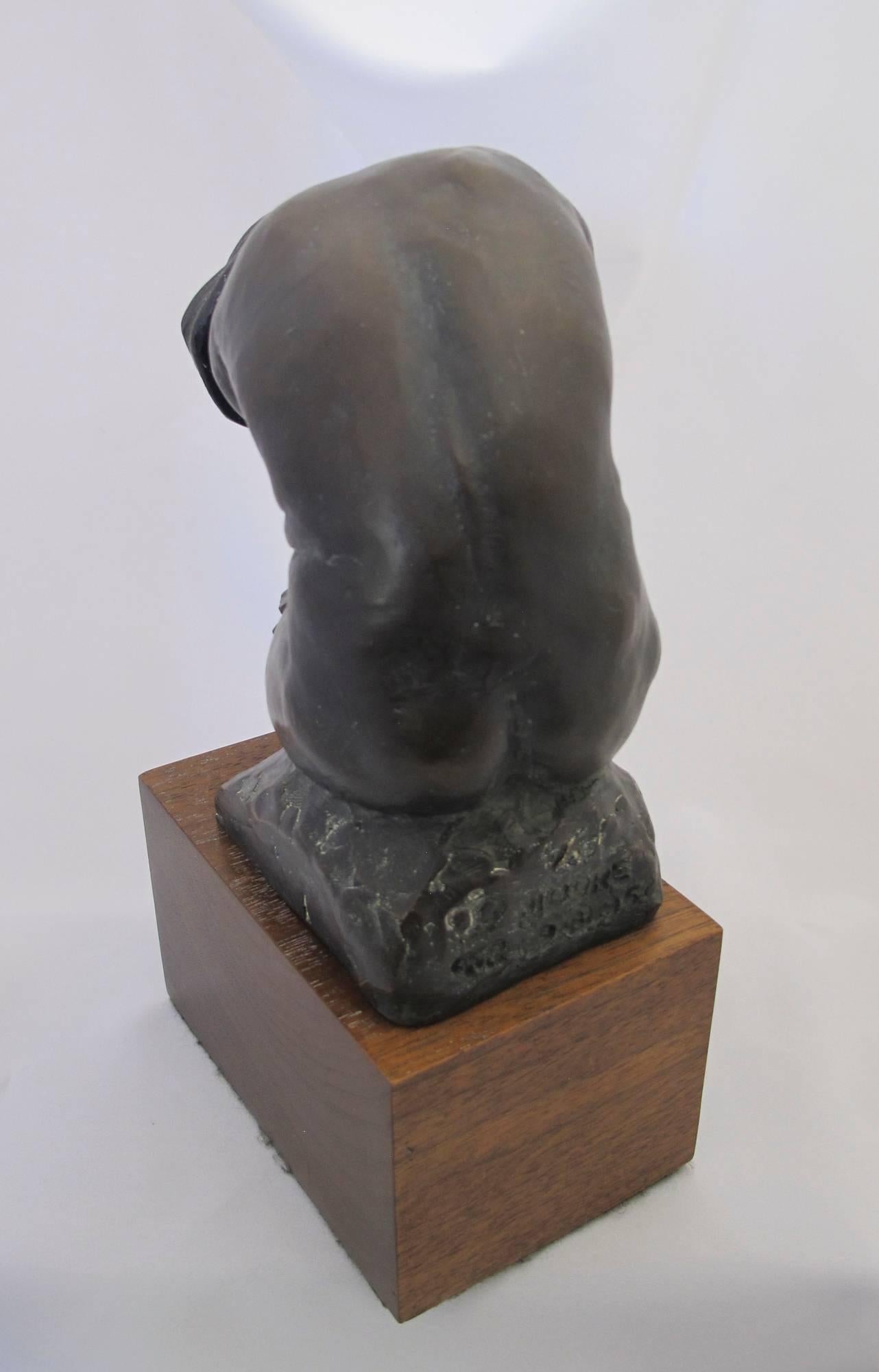 Indigo, bathing nude, bronze sculpture - Contemporary Sculpture by Paul Moore