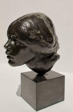 Nuska, Portrait d'une fille, portrait unique en bronze d'Isamu Noguchi 1924