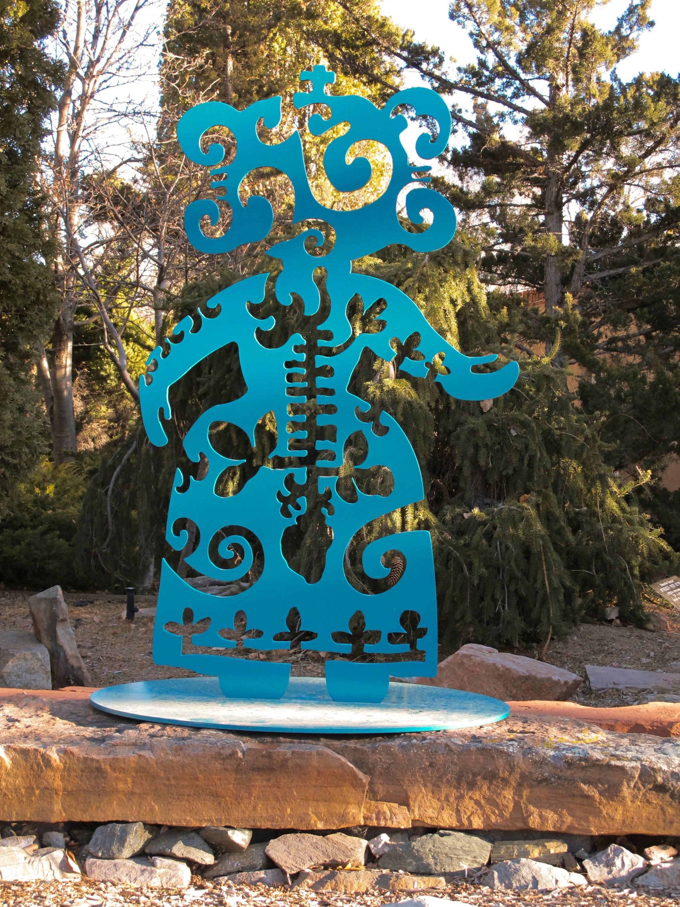 Fuerza interior, aluminio, turquesa, Navajo, escultura, Melanie Yazzie en venta 7