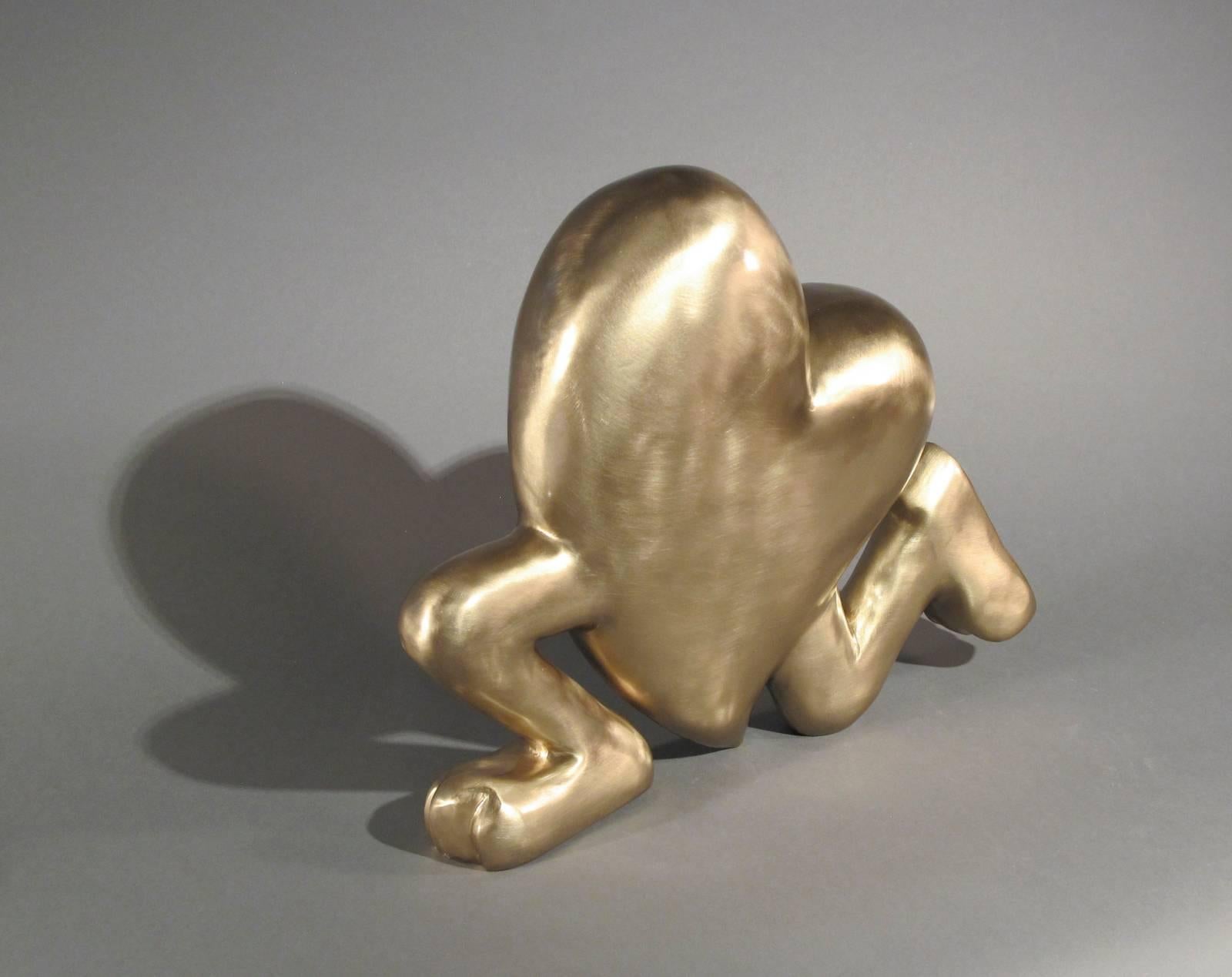 gold heart sculpture