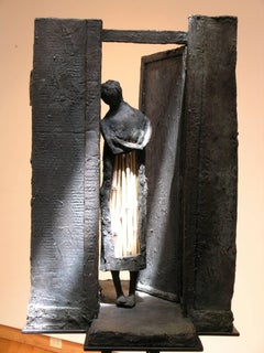 Empty Cupboard (Alacena Vacia), bronze and straw sculpture, Eduardo Oropeza