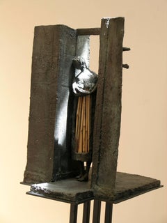 Alacena Vacía (Alacena Vacia), escultura de bronce y paja, Eduardo Oropeza