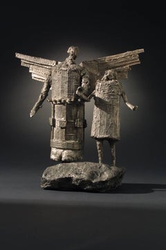 My Angel (Mi Angel), Eduardo Oropeza, bronze, sculpture, Vintage silver, patina