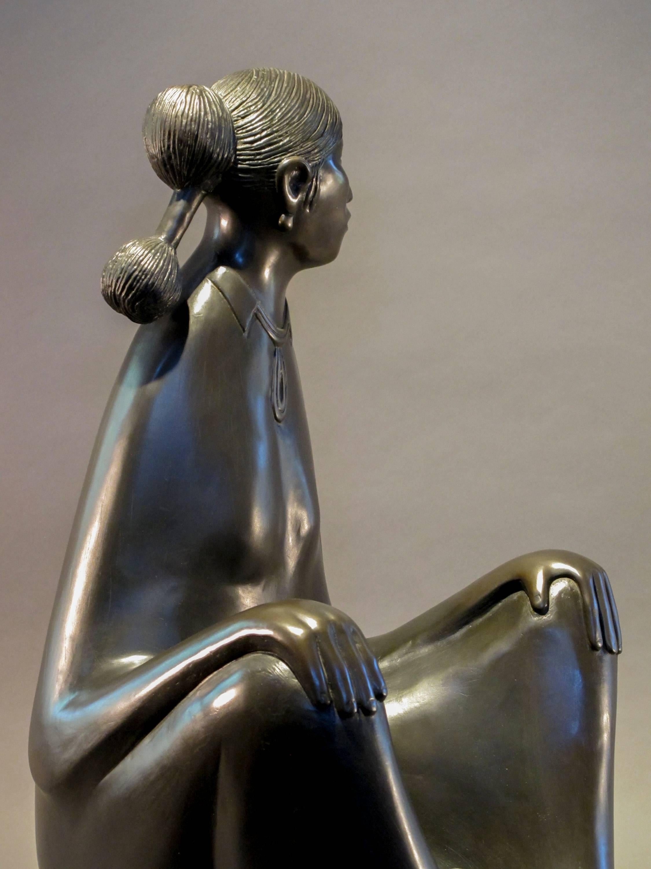 Serene Moment, bronze sculpture, Navajo mother and child 1