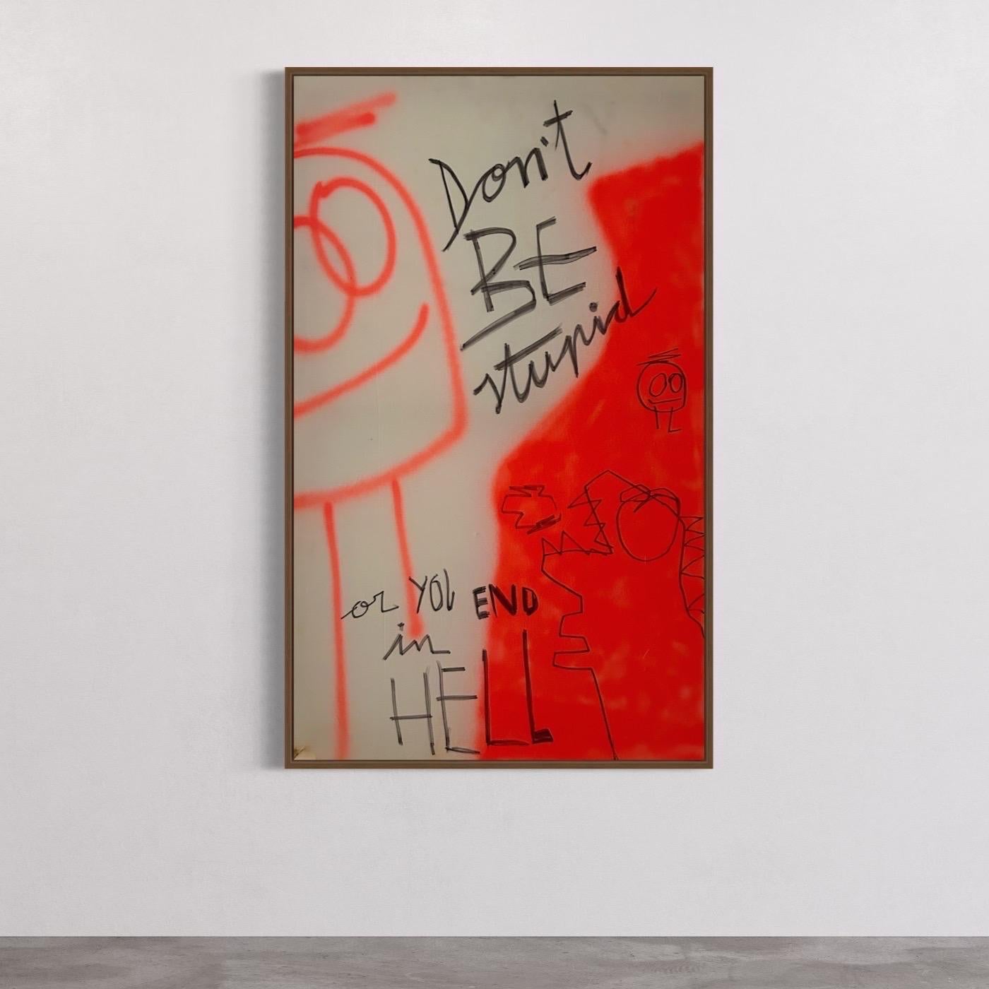 CONTEMPORÁNEO Figurativo Diablo Spray Abstracto Arte Callejero Ed Warner en venta 3