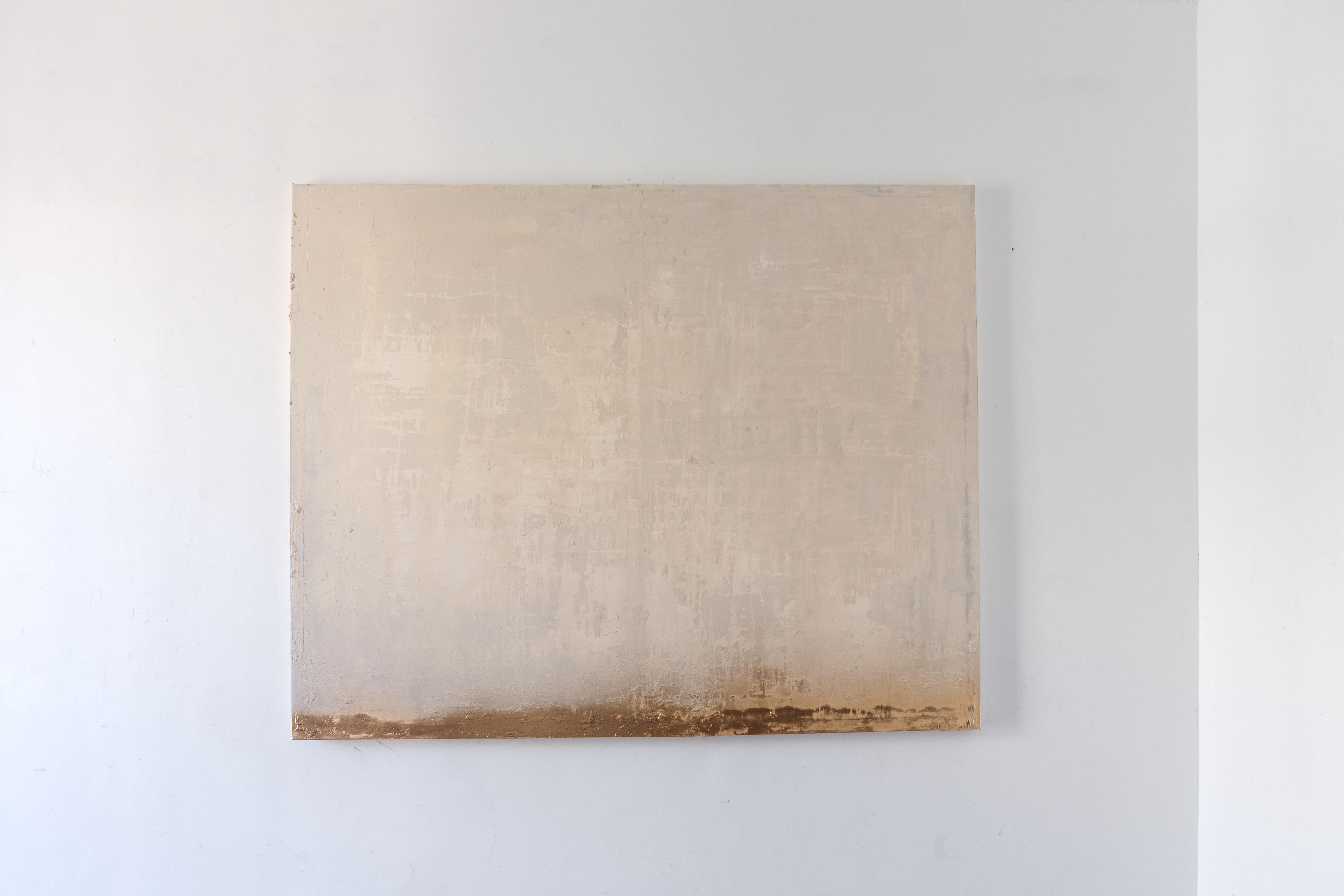 Pau Escat ABSTRACT Landscape Artwork Acrylic And Gold Color Untitled 