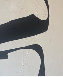 RESUMEN Pintura en blanco y negro textura minimalista Sin título 2023