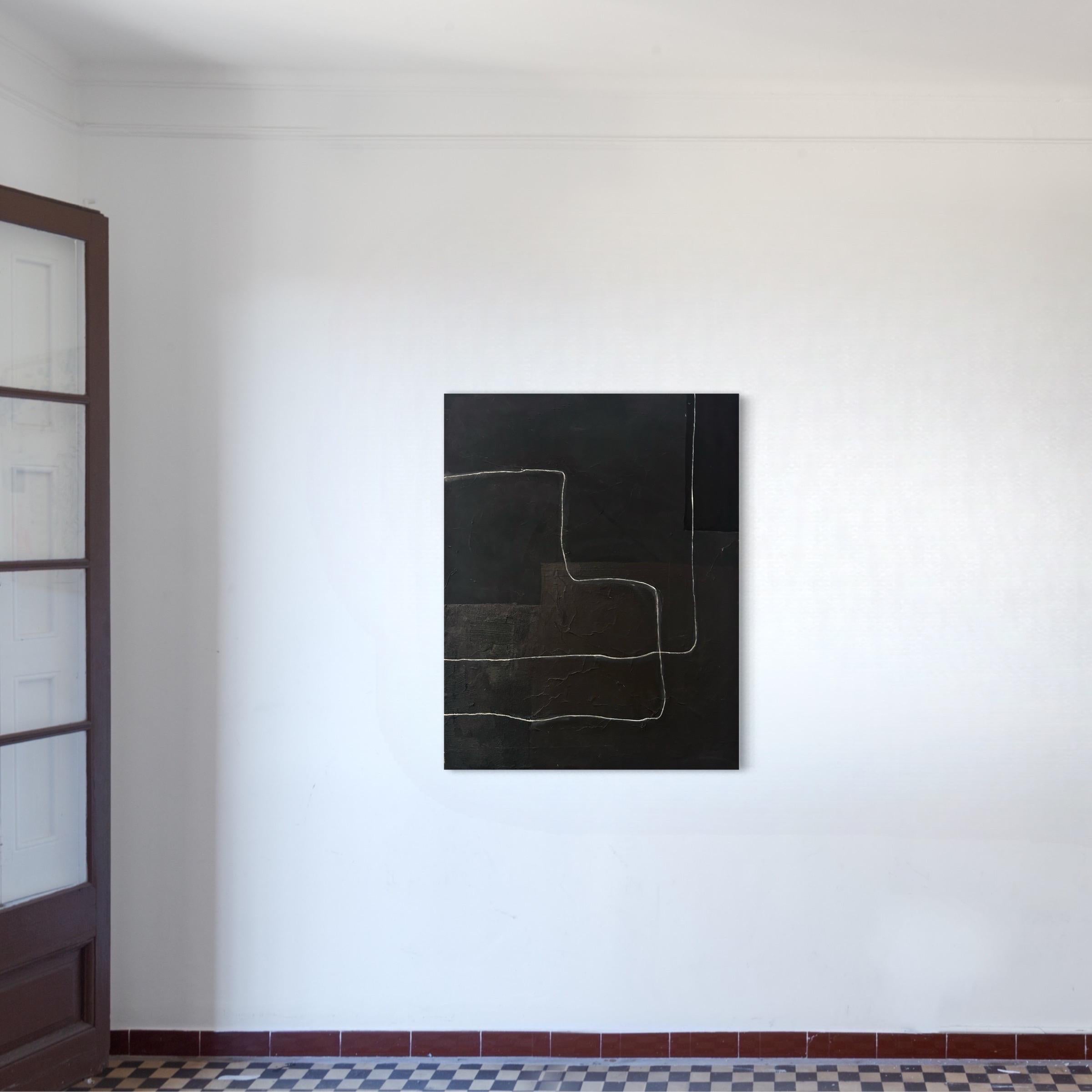 ABSTRACT, Gemälde in schwarzer Farbe, spanische Künstlerin Alicia Gimeno, 2024 im Angebot 6