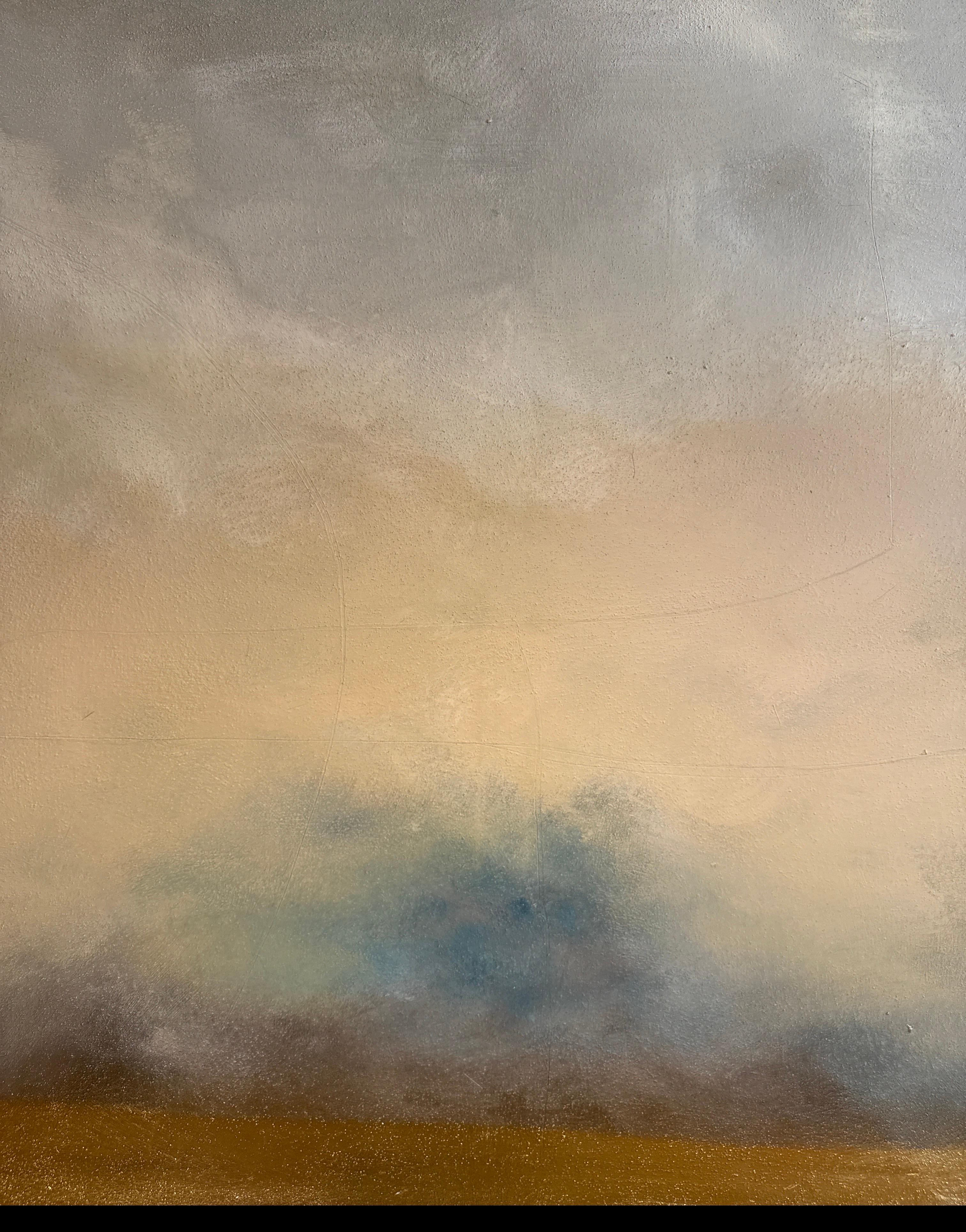 ABSTRACT Paesaggio dipinto Grigio Oro Artista contemporaneo Pau Escat 2025 in vendita 1