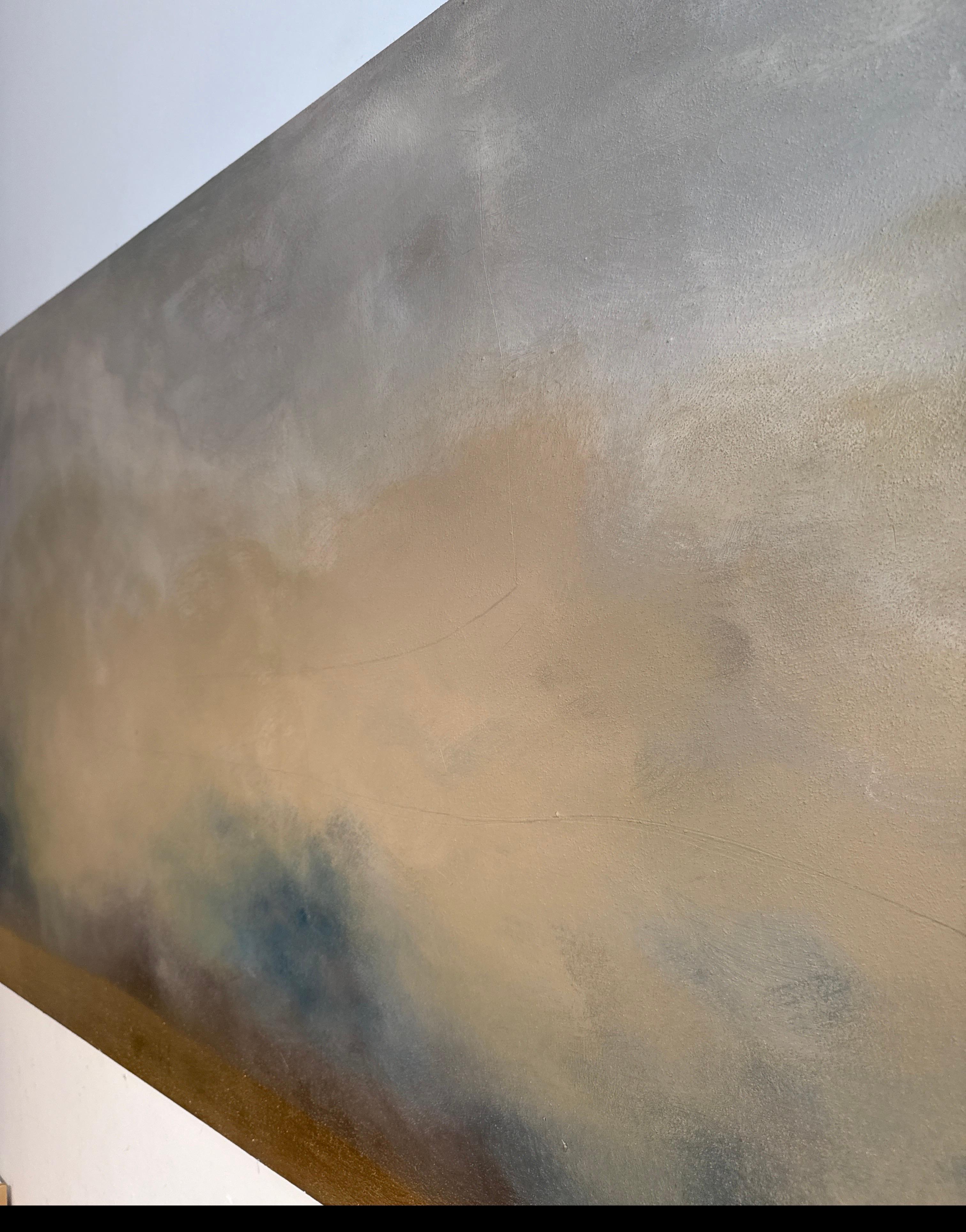 ABSTRACT Paesaggio dipinto Grigio Oro Artista contemporaneo Pau Escat 2025 in vendita 2