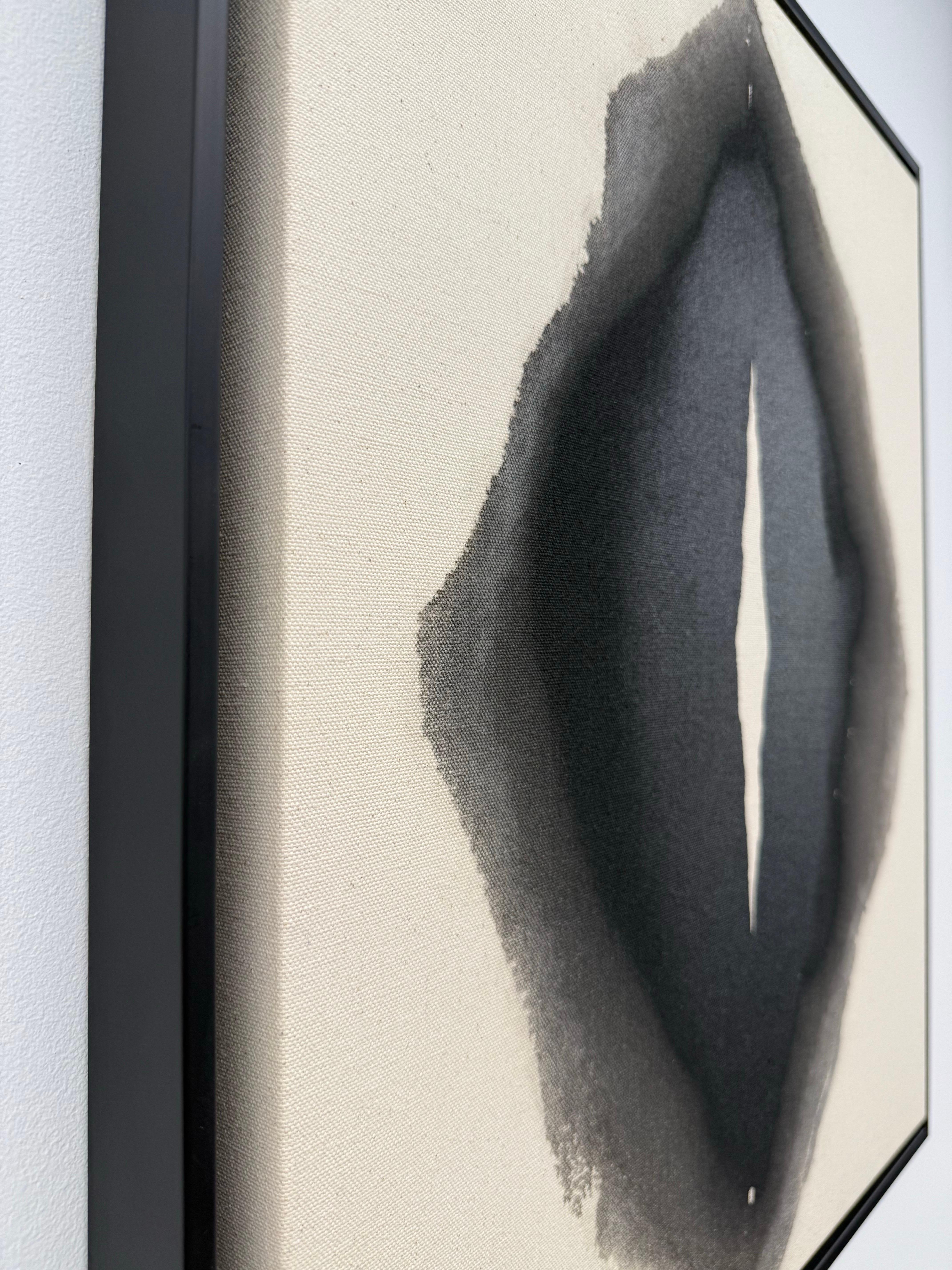 ABSTRACT Artwork Black Circle Light Contemporay Artist Mareo Rodriguez Void III For Sale 4