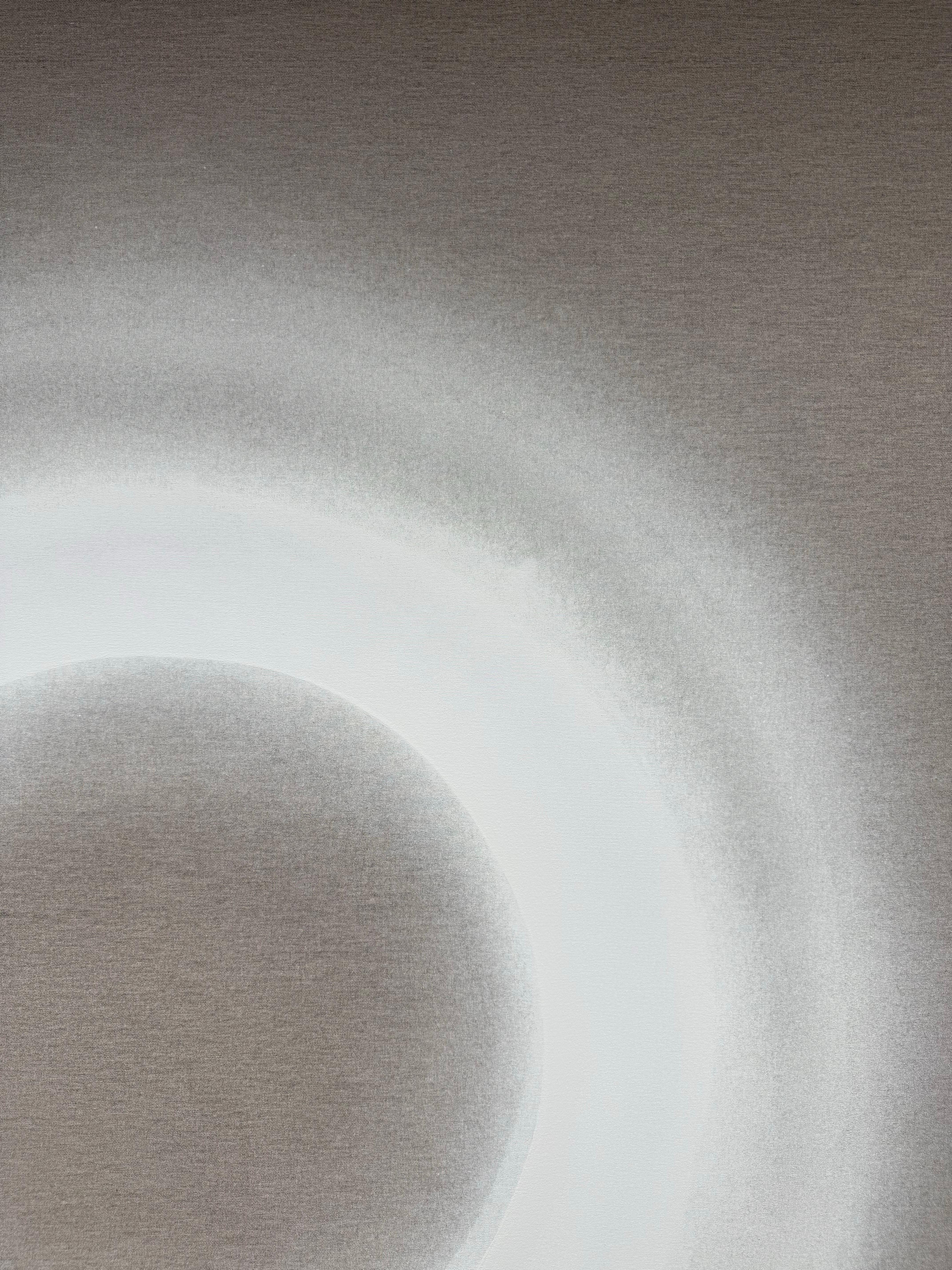 ABSTRACT Artwork White Circle Light Contemporay Artist Mareo Rodriguez Void 10 For Sale 3