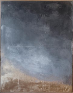 Peinture abstraite gris or l'artiste espagnol Pau Escat 2023