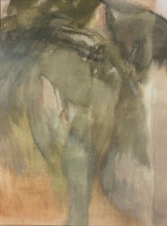 Federica Furbelli Abstract Landscape Painting Olive Green Ochre Contemporary