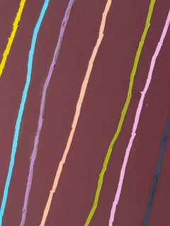 Christina Gschwantner, Large Stripes Bordeaux Contemporary Abstract Painting