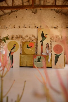 Júlia Martine Miranda - Pittura contemporanea di uccelli tropicali, olio su tela 2026