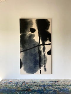 Gabriela Meunie - Large Contemporary Abstract Painting Black Raw