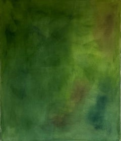 Teté Alurralde Contemporary Abstract Painting in Green Tones Nature