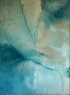 Contemporary Minimalist Blue Tones Abstract Painting Canvas Tete Alurralde