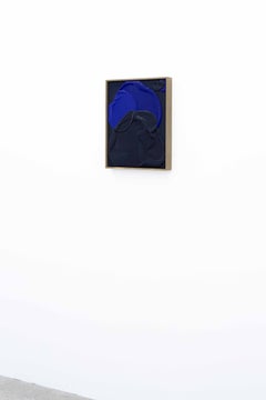 José María De Aurora – Pittura astratta contemporanea con effetti materici, blu oltremare