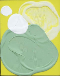 José María De Aurora – Peinture abstraite contemporaine aux textures variées, dans les tons jaunes et verts