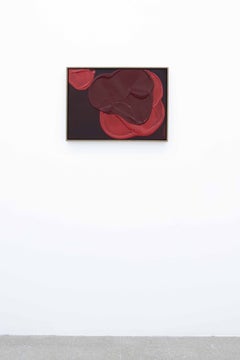José María De Aurora – Contemporary Abstract Textural Painting in Red & Burgundy
