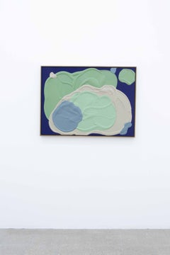 José María De Aurora – Contemporary Abstract Textural Painting Blue Mint Green