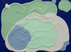 José María De Aurora – Contemporary Abstract Textural Painting Blue Mint Green