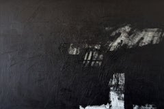 Denis Ymeri – Large Contemporary Abstract Textured Painting in Black and White