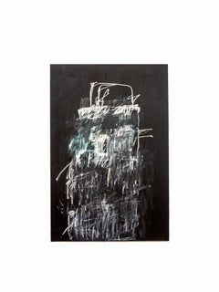 Denis Ymeri – Large-Scale Contemporary Abstract Textured Painting Black