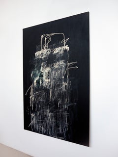 Denis Ymeri – Large-Scale Contemporary Abstract Textured Painting Black