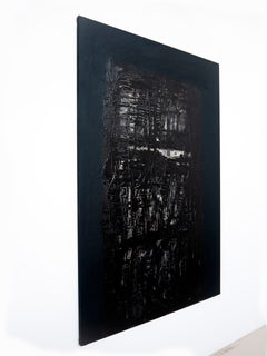 Denis Ymeri – Large-Scale Contemporary Abstract Textured Painting Black