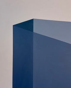 Carolin Kreutzer Contemporary Geometric Abstract Painting Blue Pink, Minimalist
