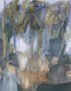 Federica Furbelli Large Abstract Landscape Painting Blue Green Contemporary
