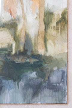 Federica Furbelli Abstract Landscape Painting Blue Green Ochre Contemporary