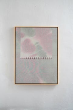 Blanca Nieto Contemporary Minimalist Abstract Painting in Pink, Grey and Pastel