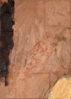Emma Labattaglia Contemporary Textured Abstract Painting Brown, Black, Yellow