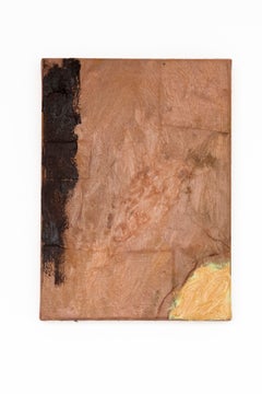 Emma Labattaglia Contemporary Textured Abstract Painting Brown, Black, Yellow