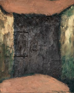 Emma Labattaglia - Pittura astratta contemporanea con texture - Nero, verde, terracotta