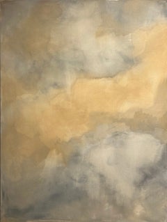 Teté Alurralde Large Beige, Ochre and Green Abstract Painting